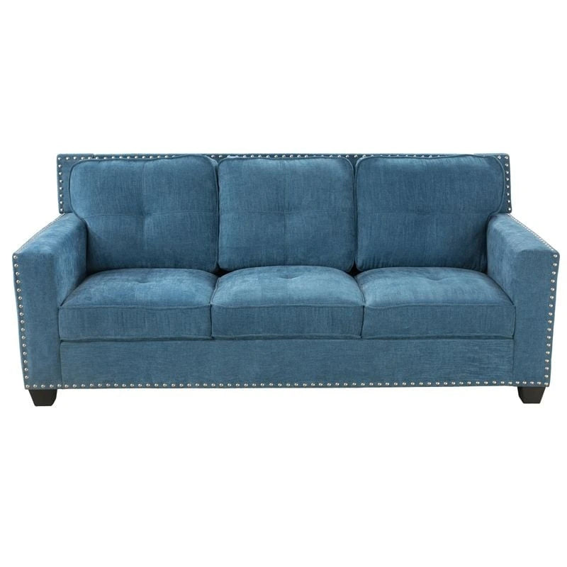 Modern Linen Fabric Sofa with Solid Wood Frame