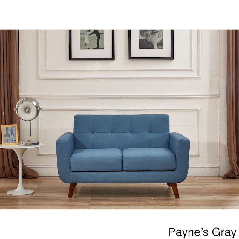 Modern Gray Fabric Loveseat