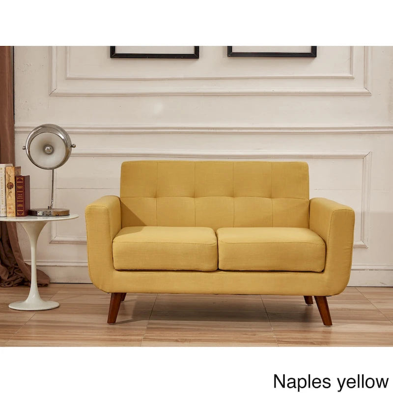 Modern Gray Fabric Loveseat