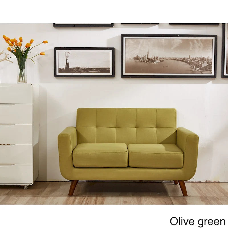 Modern Gray Fabric Loveseat