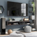 Wall-Mounted Gray 60 Open Shelf TV Console