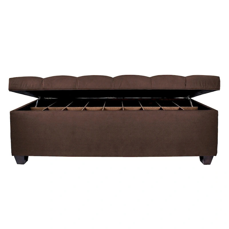 Modern Grey Diamond-tufted Shoe Storage Bench