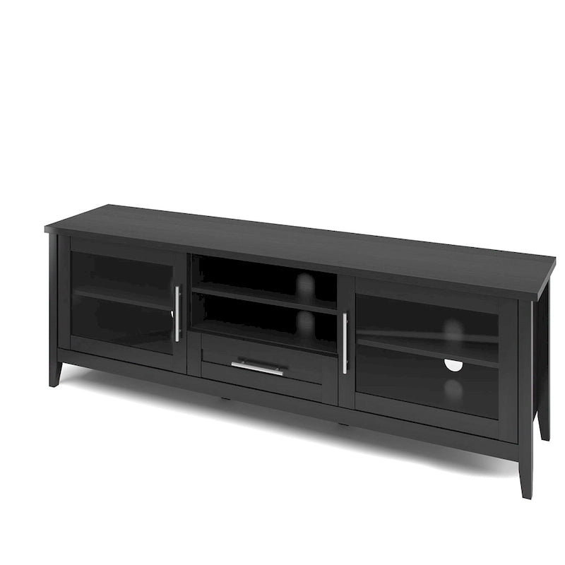 TV Stand with Glass Doors, for TVs up to 85