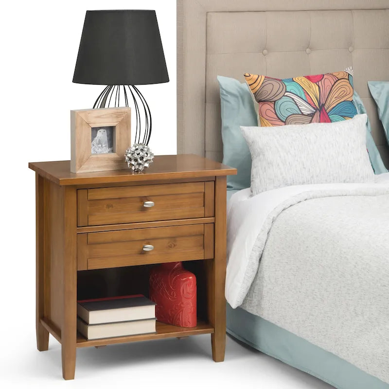 24 inch Wide Transitional Bedside Nightstand Table - 24 Inches wide