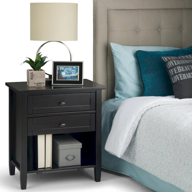 24 inch Wide Transitional Bedside Nightstand Table - 24 Inches wide