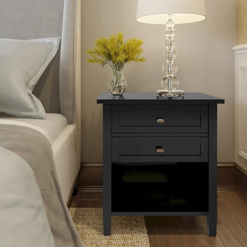 24 inch Wide Transitional Bedside Nightstand Table - 24 Inches wide