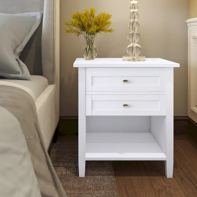 24 inch Wide Transitional Bedside Nightstand Table - 24 Inches wide