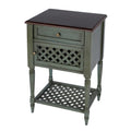 Brown Rustic End Table with Storage