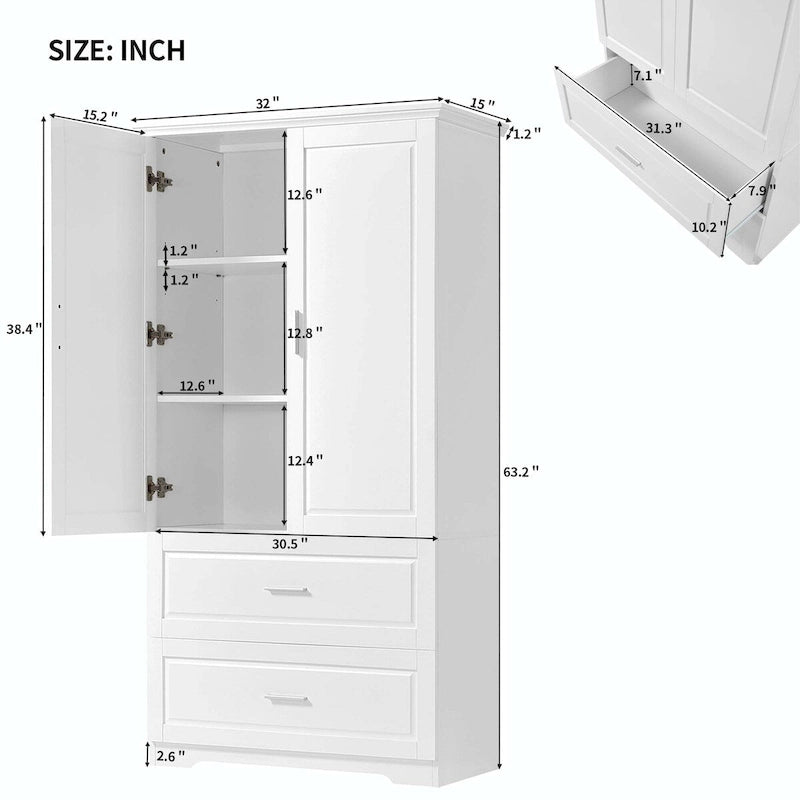 Cabinet with Two Doors and Drawers